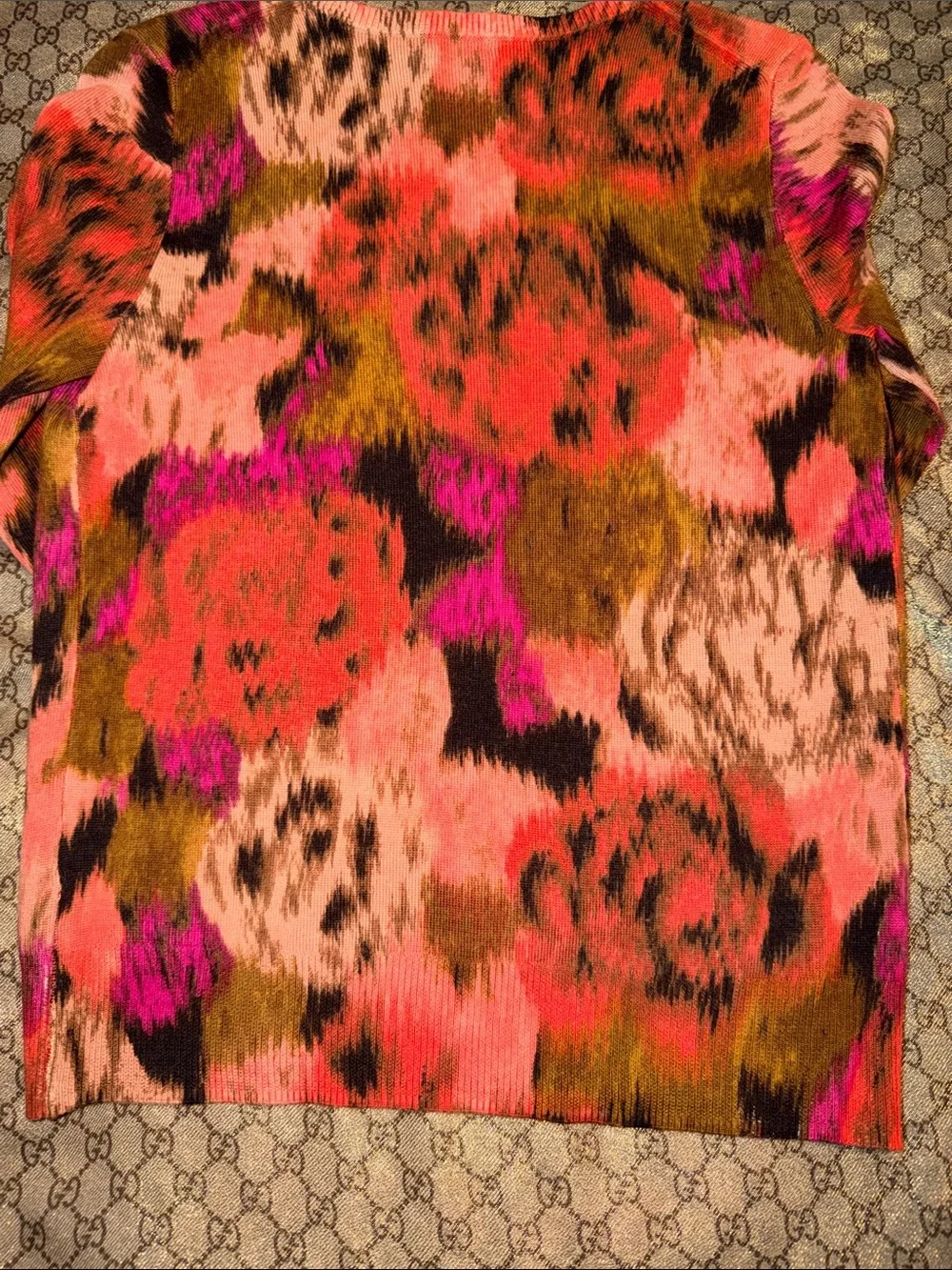 J. Crew Multicolor Abstract Print Cardigan - Pink, Red, Purple, Brown